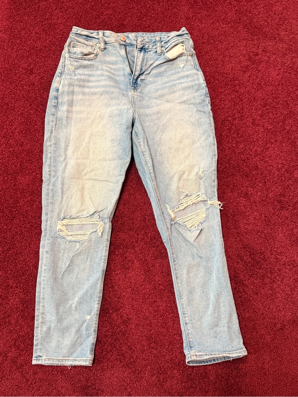 American Eagle Outfitters Light Wash Distressed Boyfriend Jeans